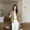 AD14 Avignon亞維儂漫步·反折腰頭微寬直筒褲
