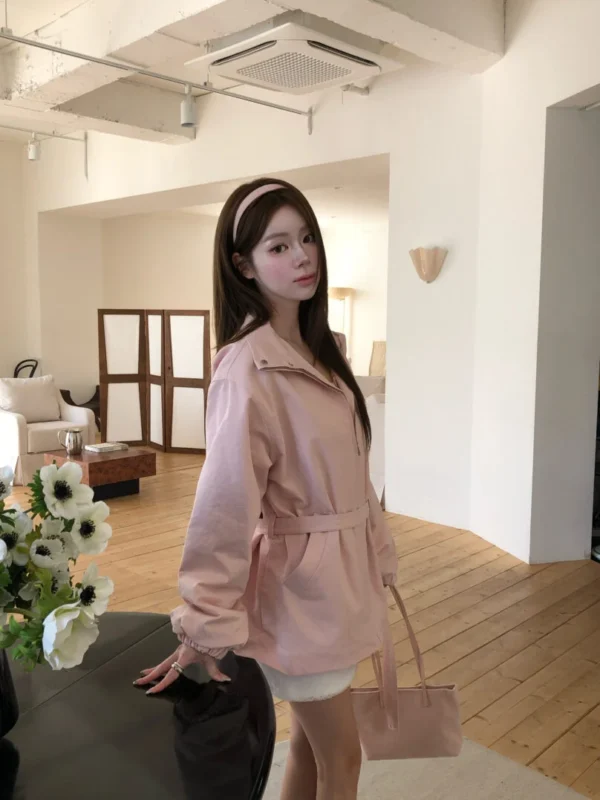 AD16 Florence芙蘿倫絲的柔霧玫瑰風衣