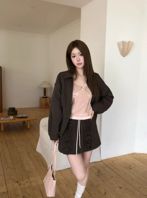 AD35  Élodie艾洛蒂的百褶輕盈夾克外套