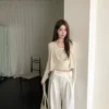 AD14 Avignon亞維儂漫步·反折腰頭微寬直筒褲