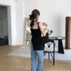 AD07 Léonie 蕾奧妮的蕾絲腰頭微喇叭牛仔褲
