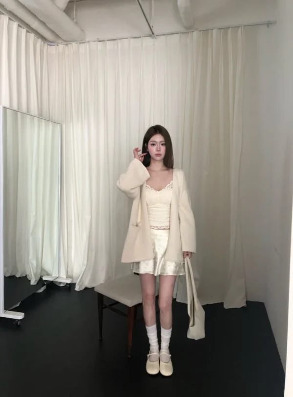 AD23 Joséphine約瑟芬的法式柔絨蕾絲Bra Top