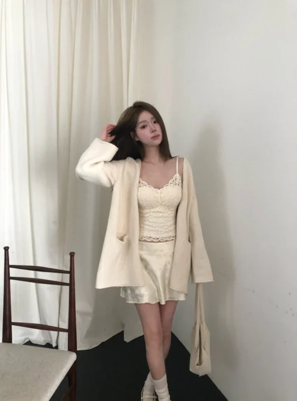 AD23 Joséphine約瑟芬的法式柔絨蕾絲Bra Top