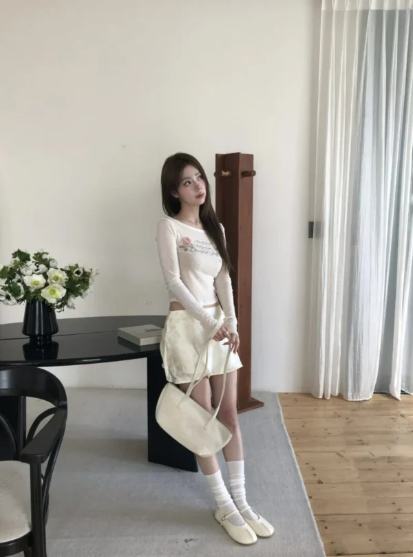 AD48 Giverny吉維尼的花園微光緞面裙