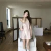 AD15 Deauville多維爾的柔粉微光蕾絲洋裝
