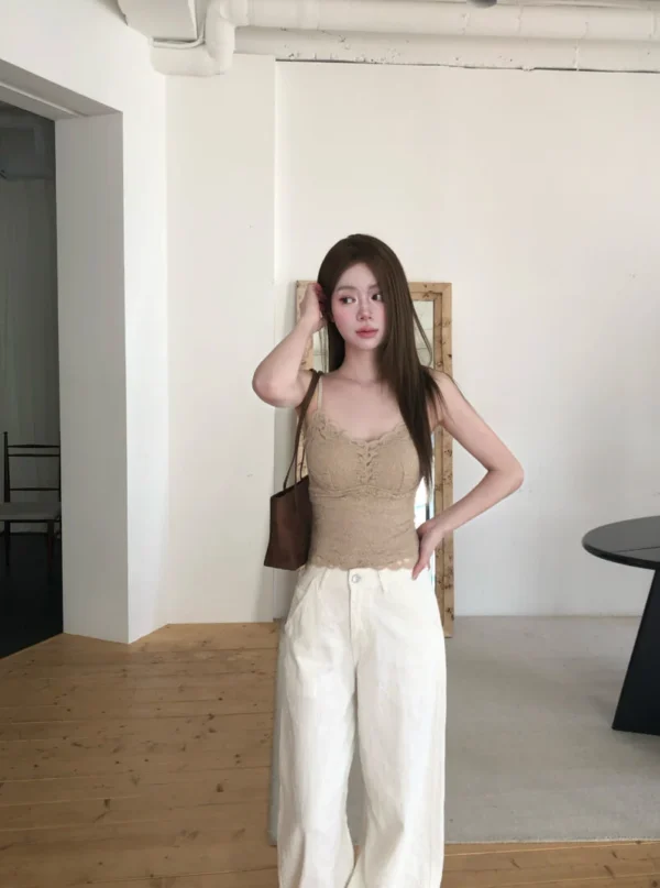 AD23 Joséphine約瑟芬的法式柔絨蕾絲Bra Top