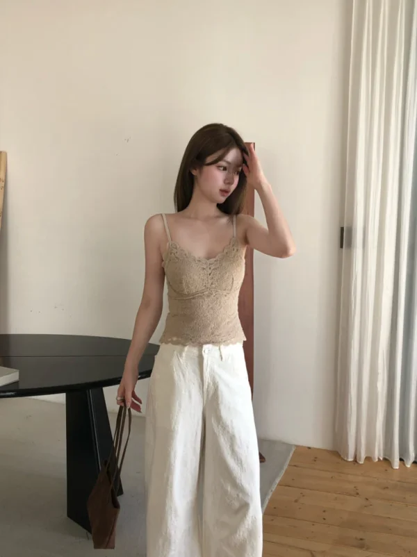 AD23 Joséphine約瑟芬的法式柔絨蕾絲Bra Top