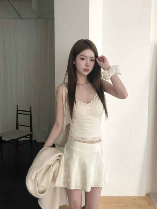 AD23 Joséphine約瑟芬的法式柔絨蕾絲Bra Top