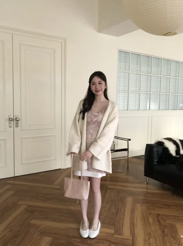 AD38 Chantilly尚蒂伊花園荷葉霧粉飄帶背心