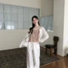 AD06 Céleste賽蕾絲特的柔霧貝殼扣薄針織外套