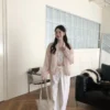 AD31 Inès伊奈絲柔白抽繩直筒長褲