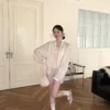 AD42 Pochon波香柔皺小花布包