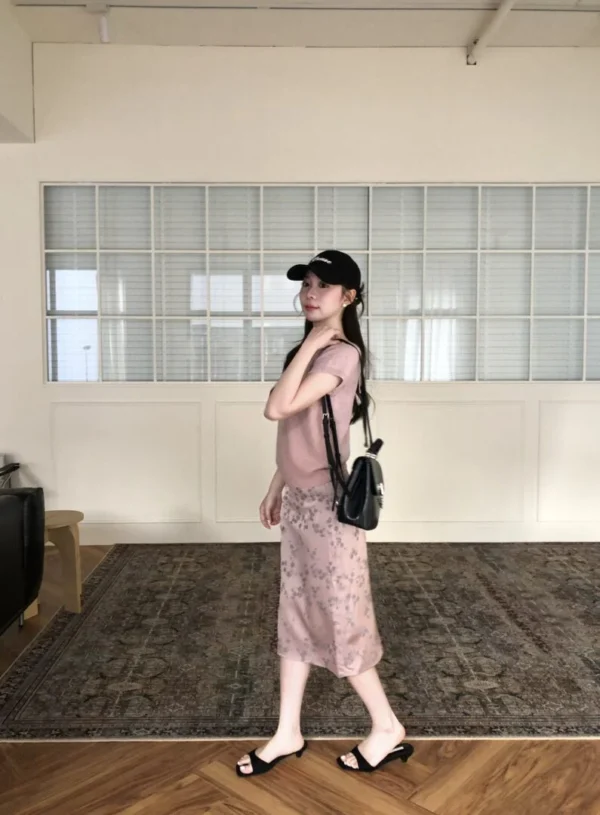 AD03 Passy帕西柔霧粉後綁帶針織上衣