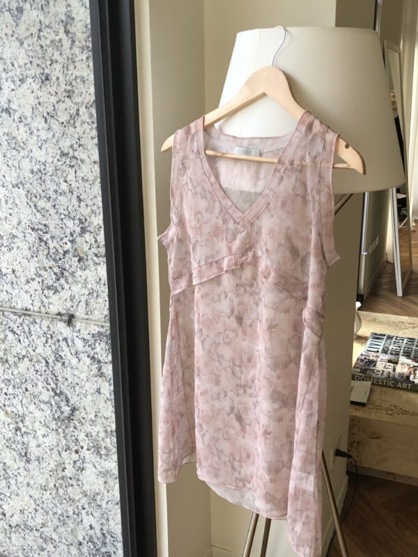 AD38 Chantilly尚蒂伊花園荷葉霧粉飄帶背心