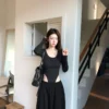 AE03 Simone西蒙娜的慵懶垂墜法式寬褲