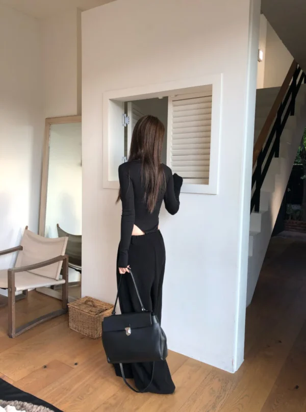 AE03 Simone西蒙娜的慵懶垂墜法式寬褲