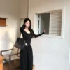 AE03 Simone西蒙娜的慵懶垂墜法式寬褲