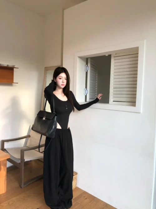 1 (118) AE03 Simone西蒙娜的慵懶垂墜法式寬褲