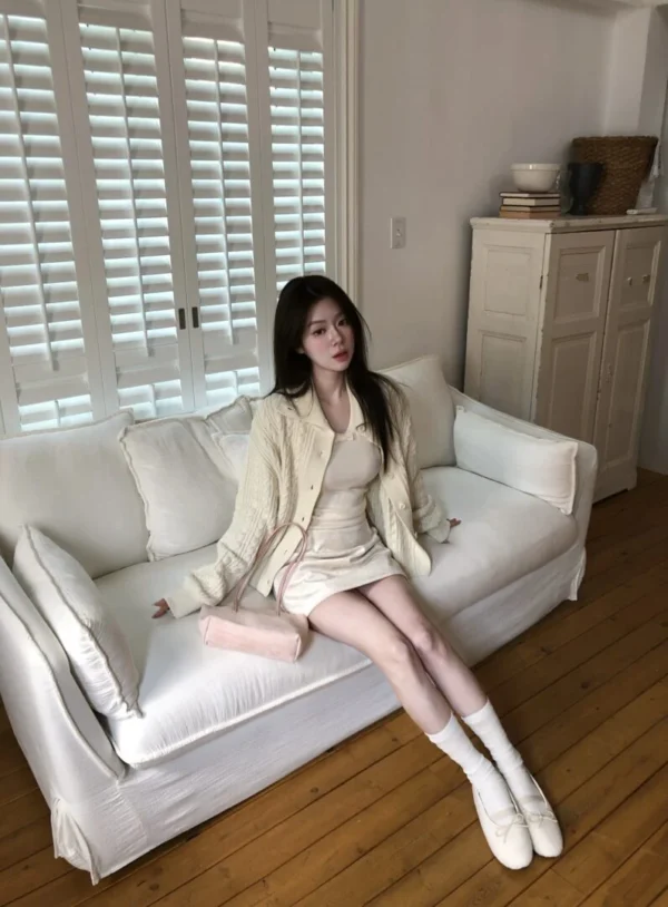 1 (143) AE09 Caroline卡洛琳的慵懶柔織翻領針織外套