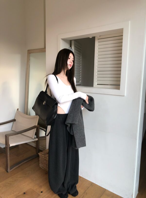 AE03 Simone西蒙娜的慵懶垂墜法式寬褲