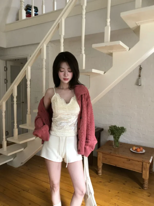 1 (180) AE09 Caroline卡洛琳的慵懶柔織翻領針織外套