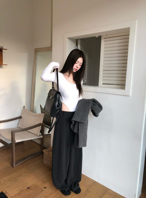 AE03 Simone西蒙娜的慵懶垂墜法式寬褲