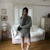 AE39 Berenice貝蕾妮絲法式拼接麻花針織外套