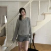AE39 Berenice貝蕾妮絲法式拼接麻花針織外套