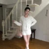 AE18 Eulalie尤拉莉小綿羊毛圈蝴蝶結針織外套