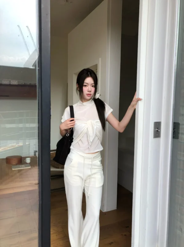 AE31 Colette柯蕾特的晚宴絲絨綁帶上衣
