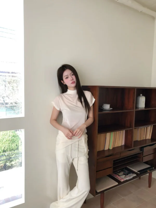 AE31 Colette柯蕾特的晚宴絲絨綁帶上衣