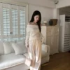 AE10 Isabeau伊莎波的巴黎柔絨一字領彈力上衣